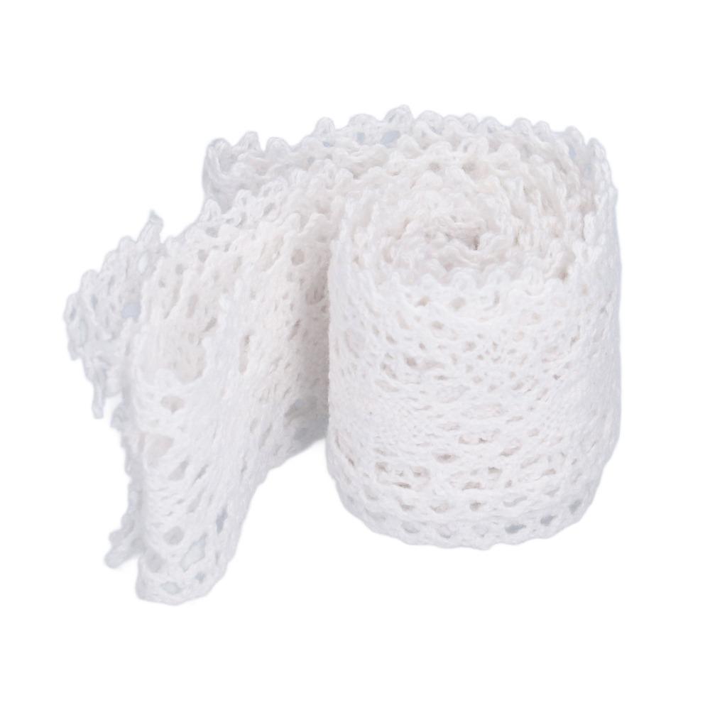 1pcs 10 Yards Length Lace Trim Ribbon White Crochet Lace Trim Cotton Lace Ribbon For Clothes Sewing