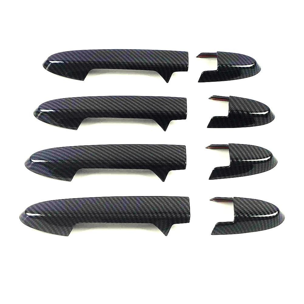 Door Handle Cover For Honda Jazz Fit GK5 GP5 2014- Carbon Fiber Color Modify Refit Chrome Decoration Trim Decor Sticker