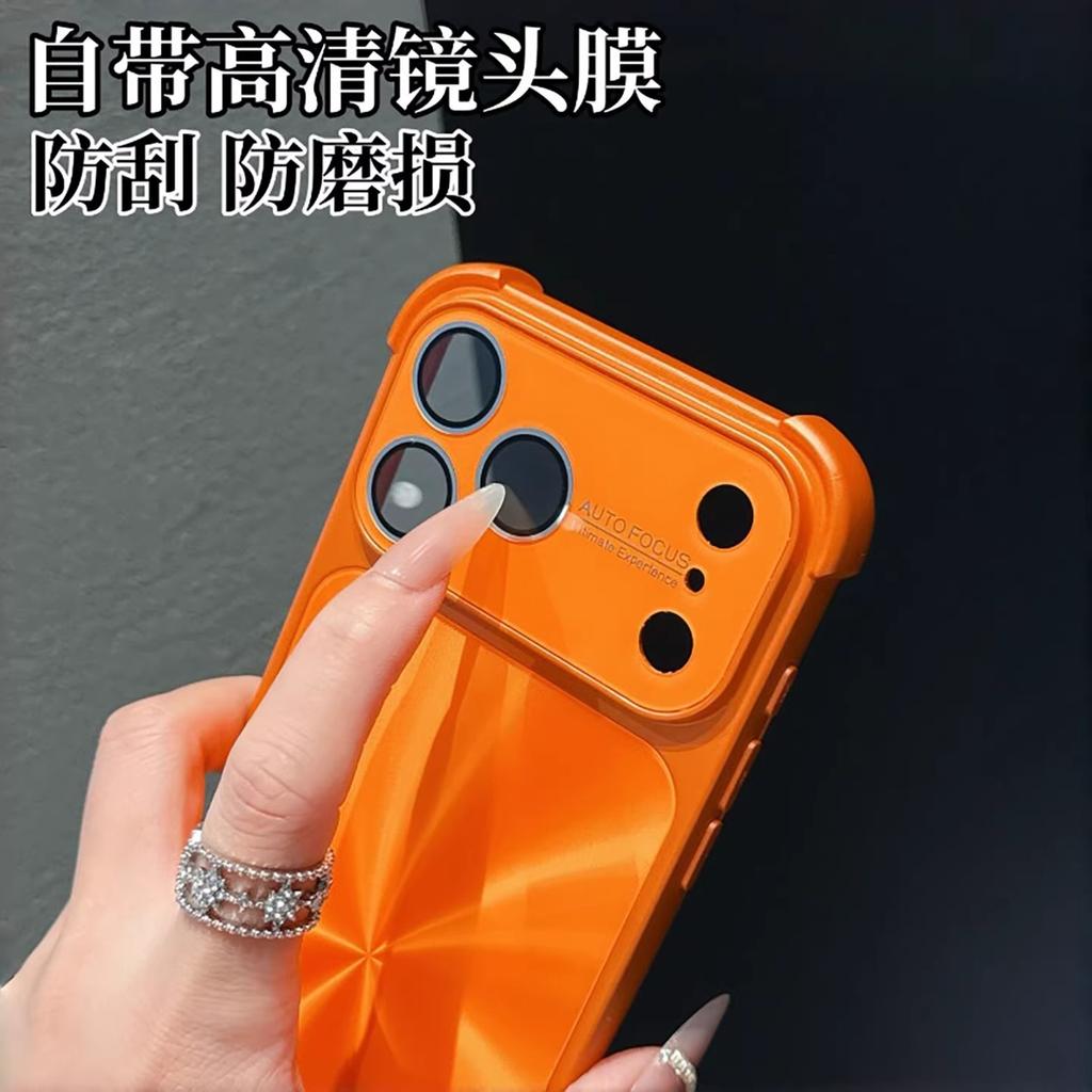Simple Solid Color Aurora CD Pattern Four-corner Airbag for iPhone16 Apple 17ProMax Mobile Phone Case 15 Soft 14