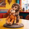 Detailed Carving Figurine 3D Printed Monkey Cute Small Holding Plush Toy Hand-painted