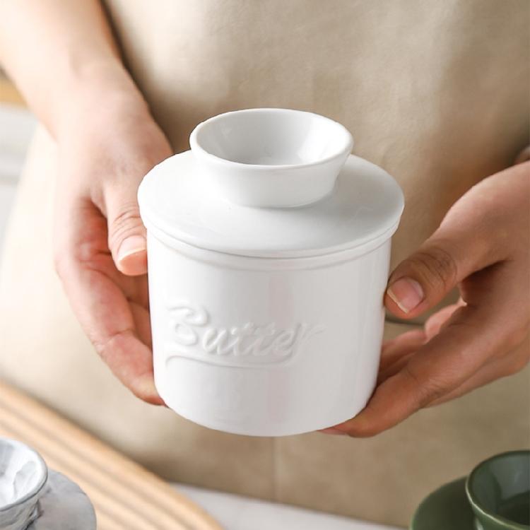 Ceramic Butter Storage Pot Butter Canister With Seal Lid Ensures Freshness Perfect For Cooking Enthusiasts