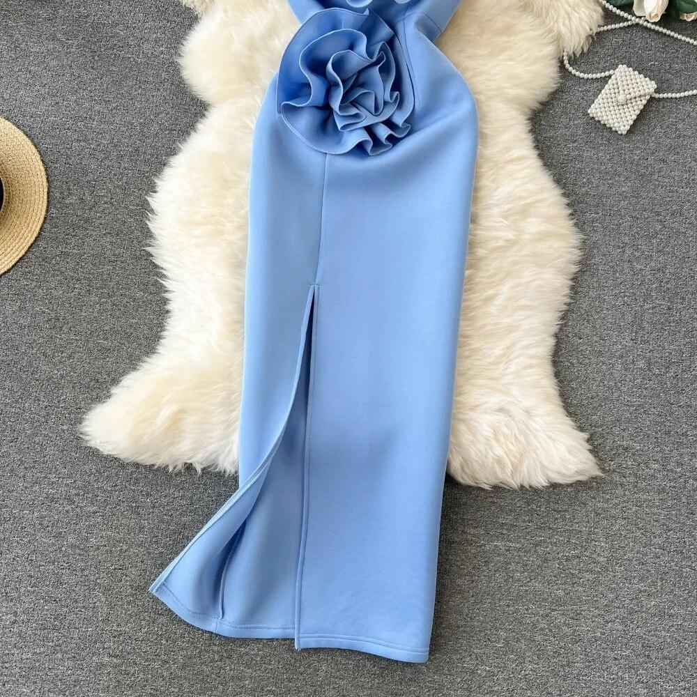 Элегантное платье с открытой спиной и высокой талией — фото 5