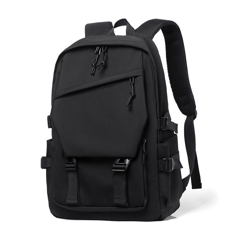 One 15 Inch Polyester Waterproof Solid Color Simple Men's Backpack Fashion Couple Student Computer Backpack