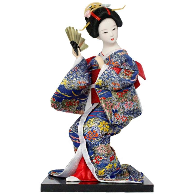 Bambole Geishe Giapponesi Decorative da 12 Pollici Figura Kimono per Decorazione Soggiorno e Ufficio O Regalo Culturale