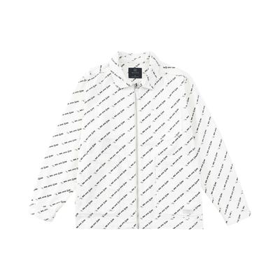 Li Ning X Wade Künstlerische Zusammenarbeit Lässiges Atmungsaktives Poloshirt Allover-Druck Langarm Herrenhemden Weiß AFDS057-2