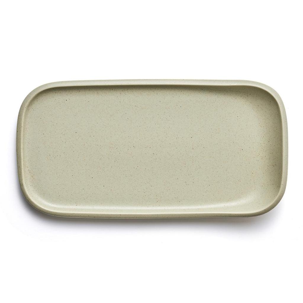 OVE Ceramic Dinnerware Rectangular Plate (25.5x13.3x2.9cm) Nature Tableware Dishwasher Oven Safe