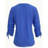 Spring and Summer New Solid Color Jacquard Button Long-sleeved Straps Hollow Loose T-shirt Top