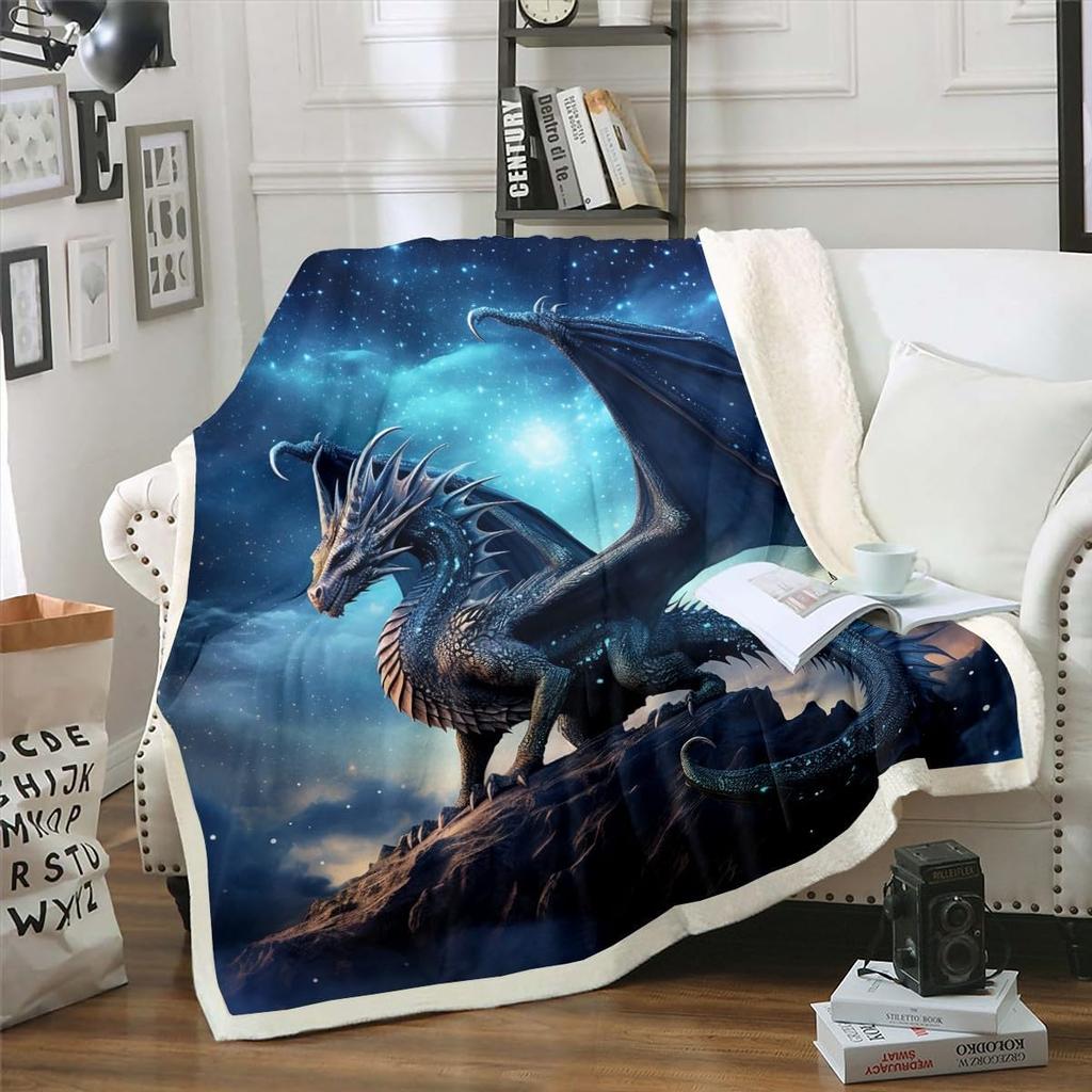 Colorful Dinosaur Blanket Soft Fleece Throw Kids Room Decor Baby Gift Cartoon Animal Design Home Decoration