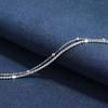 Simple Silver Color Beaded Bracelet for Women Girls Fashion Metal Shiny Double Layered Bracelet Wedding Jewelry Accessories