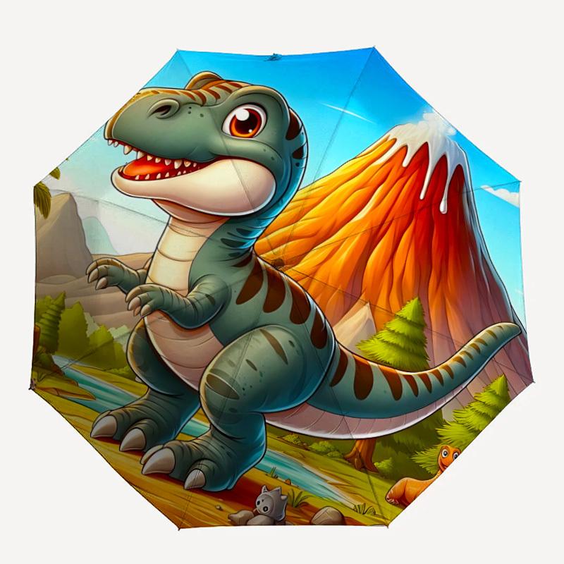 

1pc Dinosaur Adventure Auto-Fold Umbrella with One-Touch Open/Close - 8 Reinforced Ribs for Windproof Stability, yy251118163