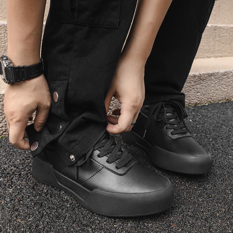 New Youthful and Trendy Solid-color  Men's Lace-up Casual Shoes Breathable Soft-soled Anti-slip and Comfortable Flat Board Shoes