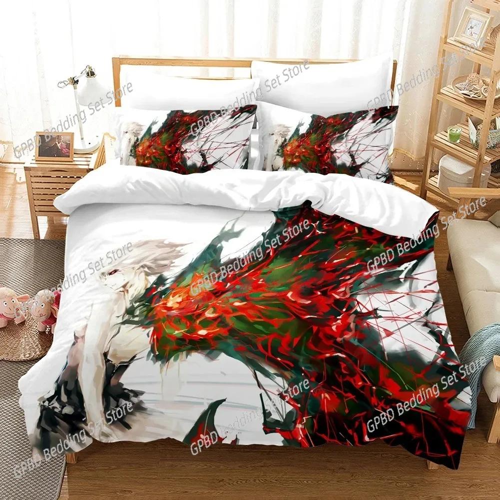 Comforter Anime Tokyo Ghoul 3D Bedding Set Comforter Linen S Home Decor Single Double Twin King Queen
