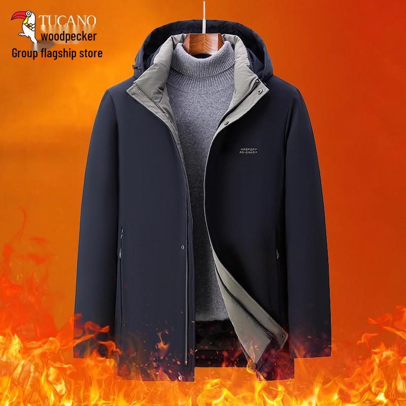 Men's Winter Cotton Padded Jacket for Middle-aged & Elderly - Warm Grandpa Coat