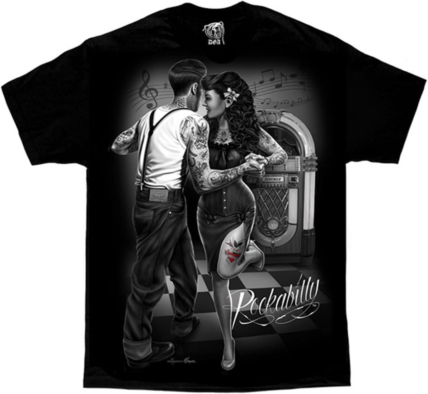 Rockabilly Jukebox Greaser Punk Tattoo David Gonzales DGA Art Men s T Shirt S