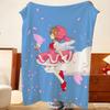 Anime C-Cardcaptor S-Sakura Throw Flannel Throw Blanket, Lightweight Cozy, Durable Washable cute Cool