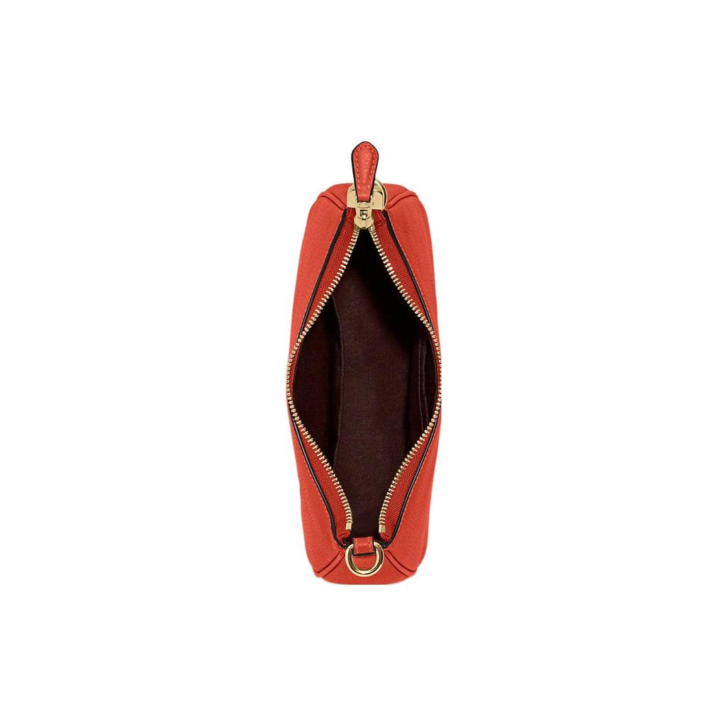New COACH Teri Pebbled Leather Shoulder Bag, Portable Crossbody Bag Women's Orange Red CC321-IMQLZ