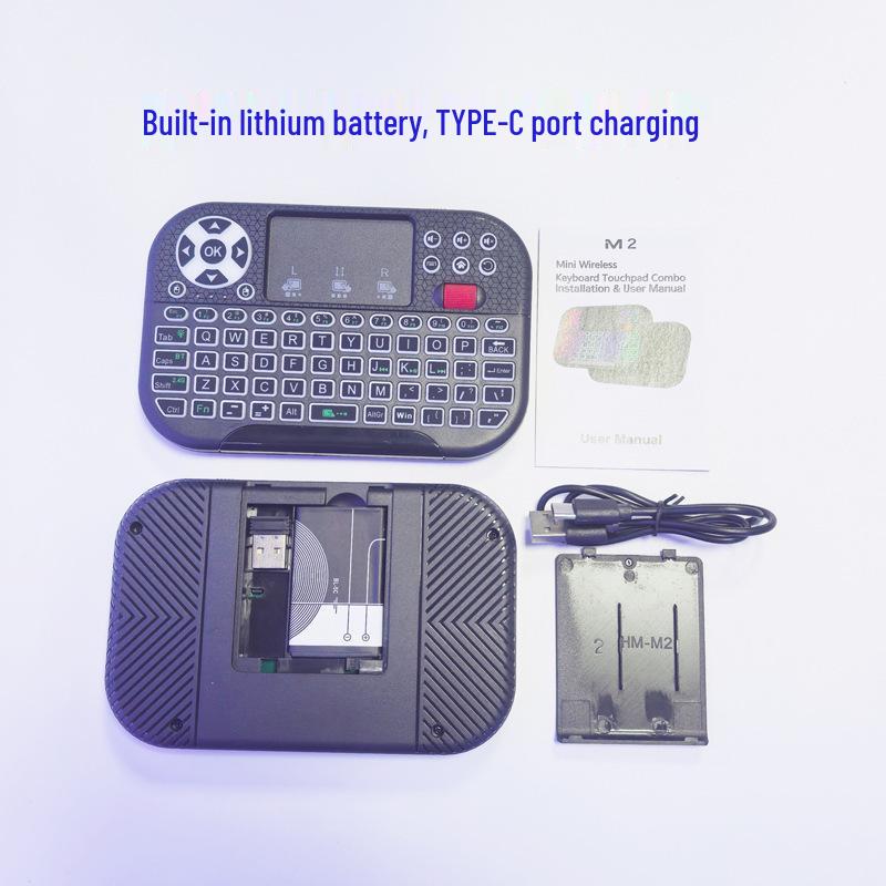 M2 Multi-Mode Mini Keyboard with Touchpad Roller: 7-Color Backlit Air Mouse Keyboard