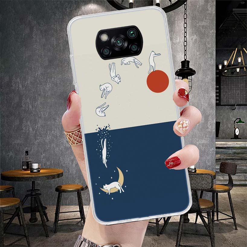 Art Cat Mount Fuji Japan Soft Phone Case For Xiaomi Redmi 15C 15 13C 13 Poco X5 X6 X7 F7 Ultra M7 12C 12 10 10C 9C 9A 9T 9 Funda