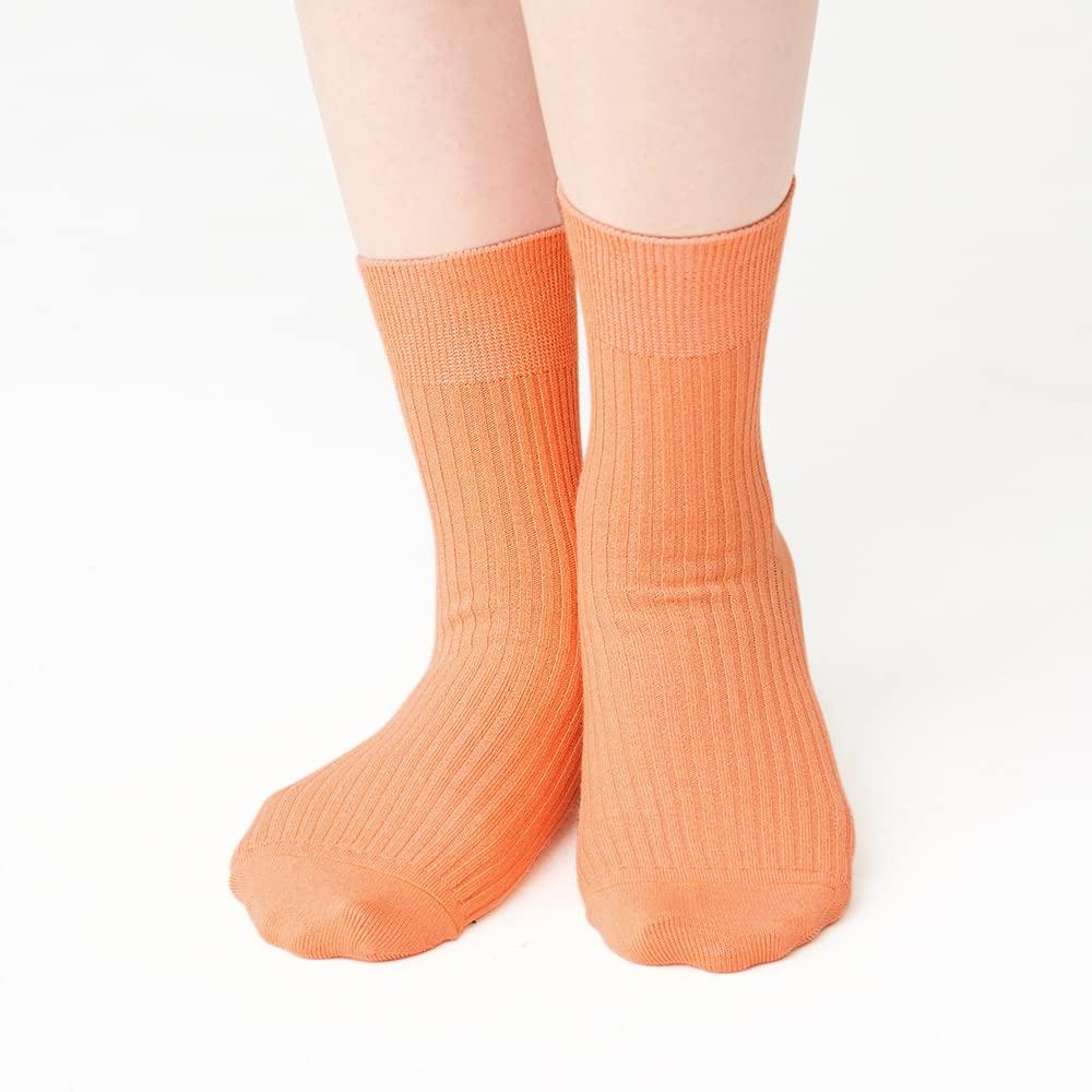 Gunze SABRINA Washi Yarn Set of Light Sizes Cm Socks, 32-Rib, 2, Women's, Orange, 22.0-24.0