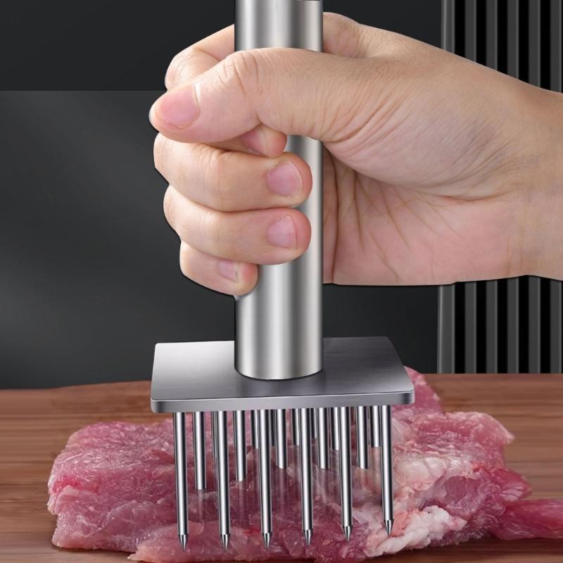 Efficient 304Stainless Steel Meat Skewer Needle Meat Tenderizer Meat Tool for Securely Holding Meat During Cooking