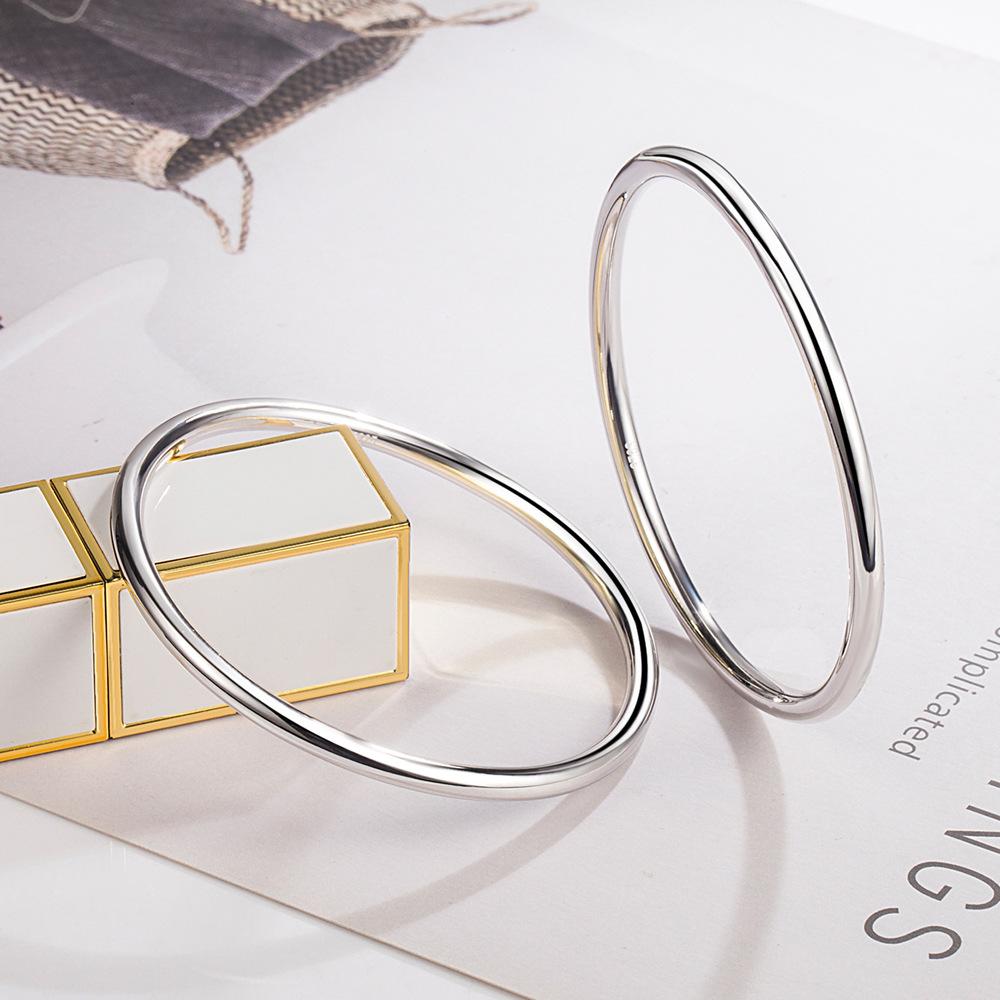 Bracelet Women'S Electroplated Thick Rhodium Gold Simple Bracelet Jewelry