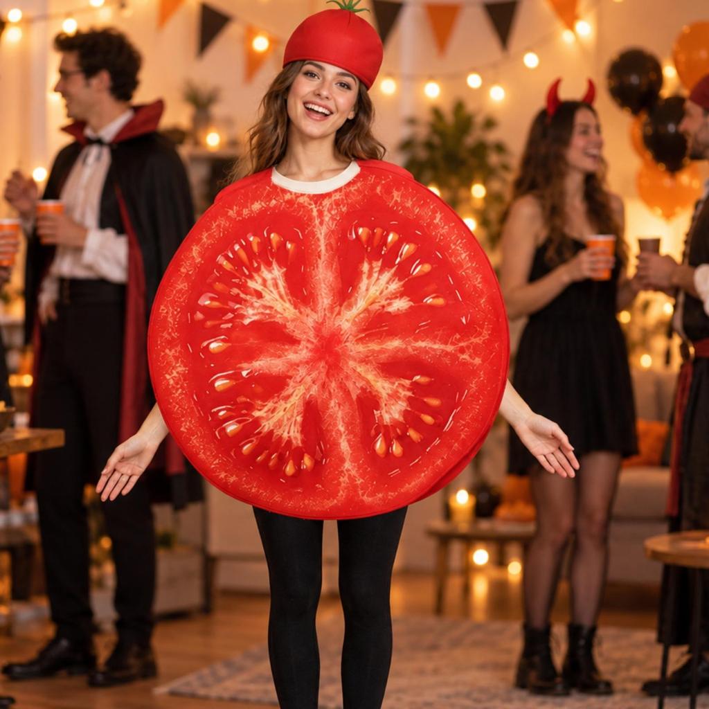 Tomato Costume Halloween with Headpiece Lightweight