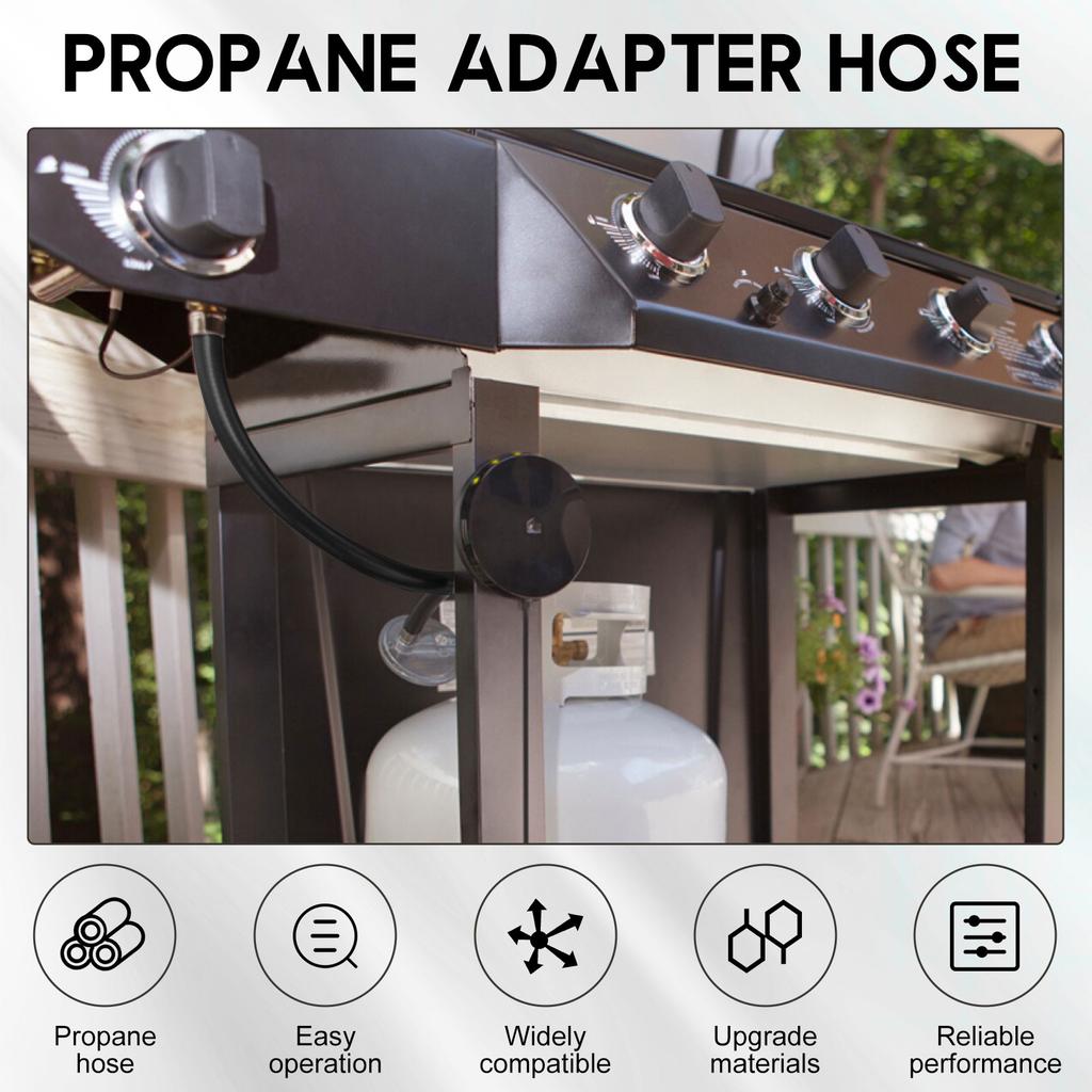 10FT Propanadapter Slang 1lb till 20lb Adapter Konverterar Gasslang Läckagesäker Propanvärmare Adapter för Utomhus Weber Q, Coleman G