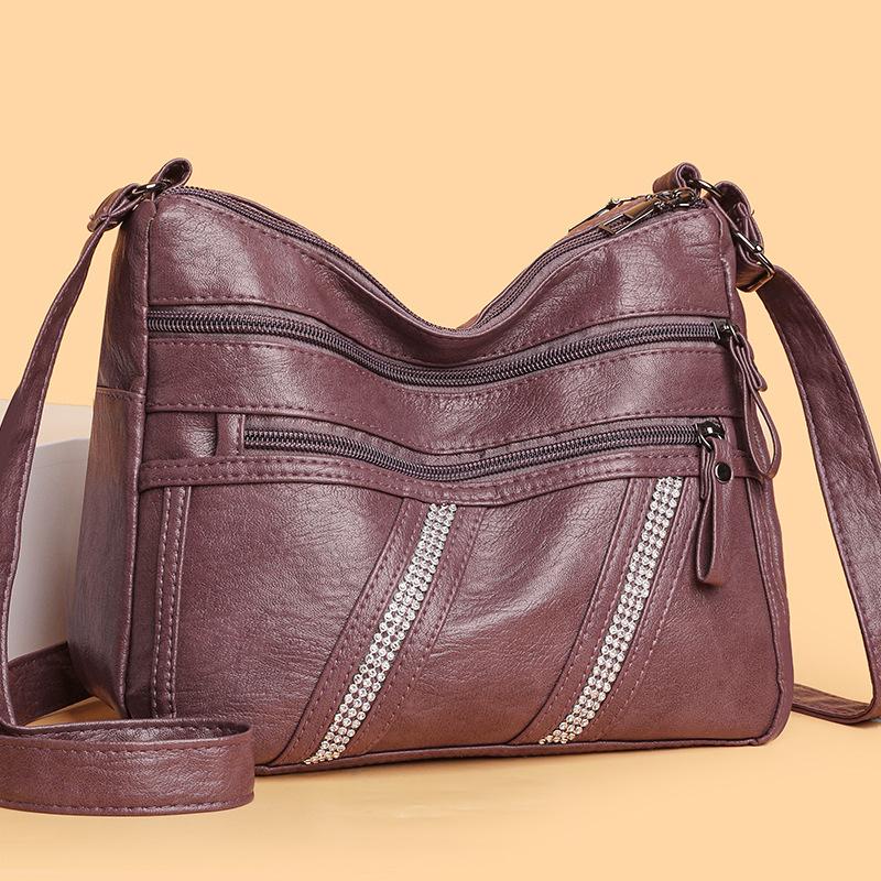 

Women s messenger bag women s bag new retro multi-compartment shoulder small square bag фиолетовый