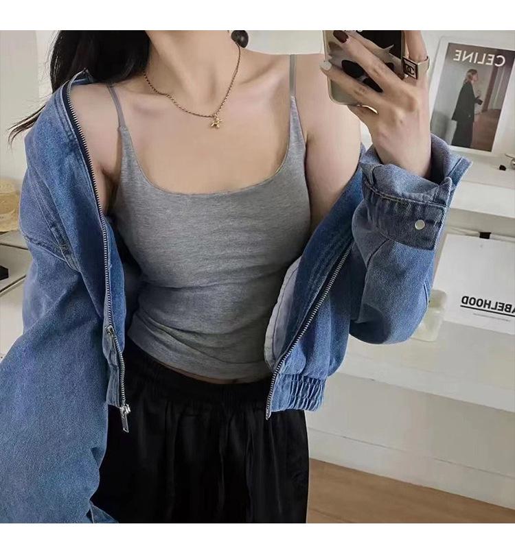 Cotton Camisole with Built-in Bra Pads - Stylish Summer Top for Women