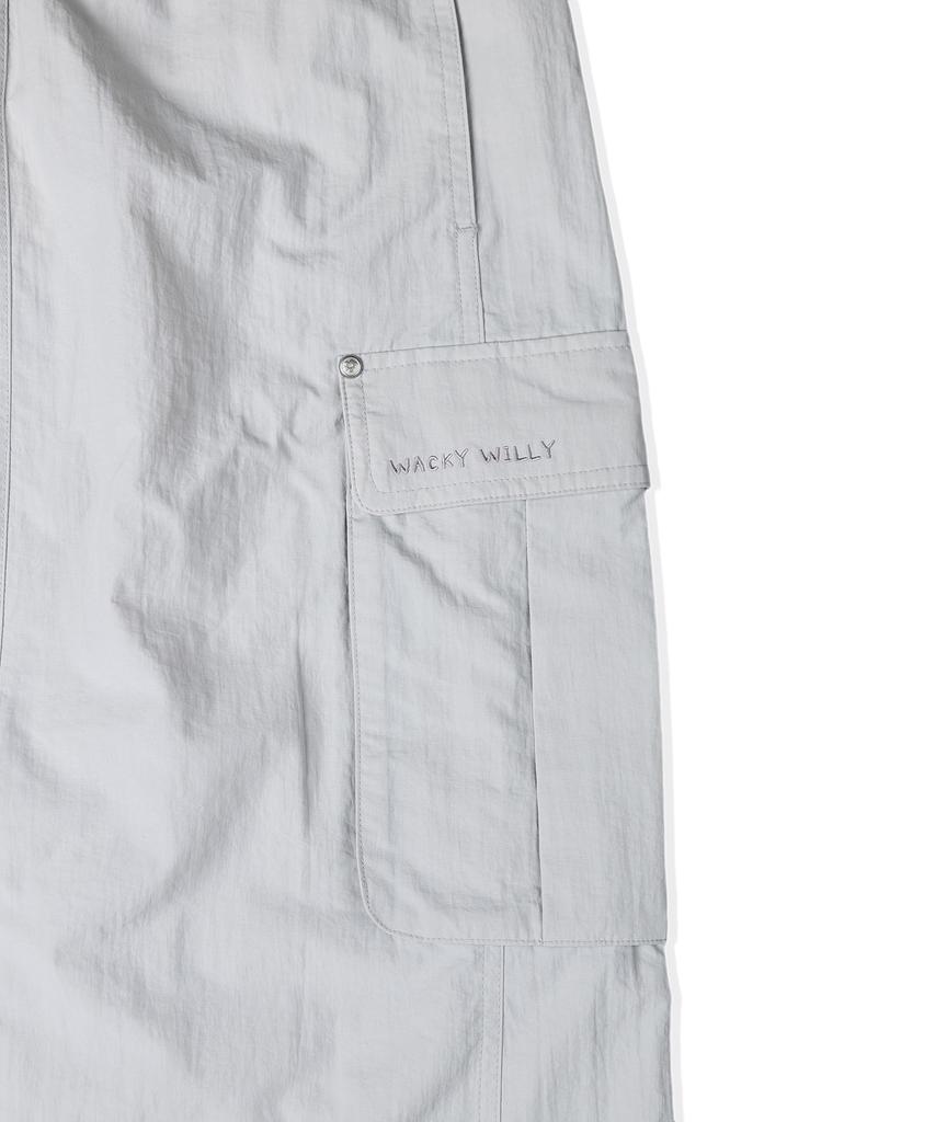 Wacky Willy Women'S Nylon Cargo Long Skirt Grey