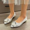 Spring and Summer Fashionable Metal Decorated Elegant and Comfortable Casual Mid-heeled Women's Shoes Chaussure Femme