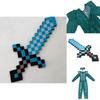 Minecraft Steve Rüstung Kinder Cosplay Kostüm Jumpsuit für Jungen und Mädchen Perfekt für Halloween und Verkleidungsveranstaltungen