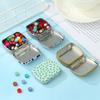 Rectangular Flip Iron Box Mini Tin Box Metal Hinged Empty Tins With Lid Small Storage Container Candy Pill Cases Home Organizer