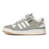 Adidas Originals Forum J Leather Suede Trendy Casual Durable Low-Top Skate Shoes Kids Sneakers Gray White HQ7159
