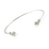 Les Trésors De Lily [M9982] - Open Silver Bracelet 'Stars' White