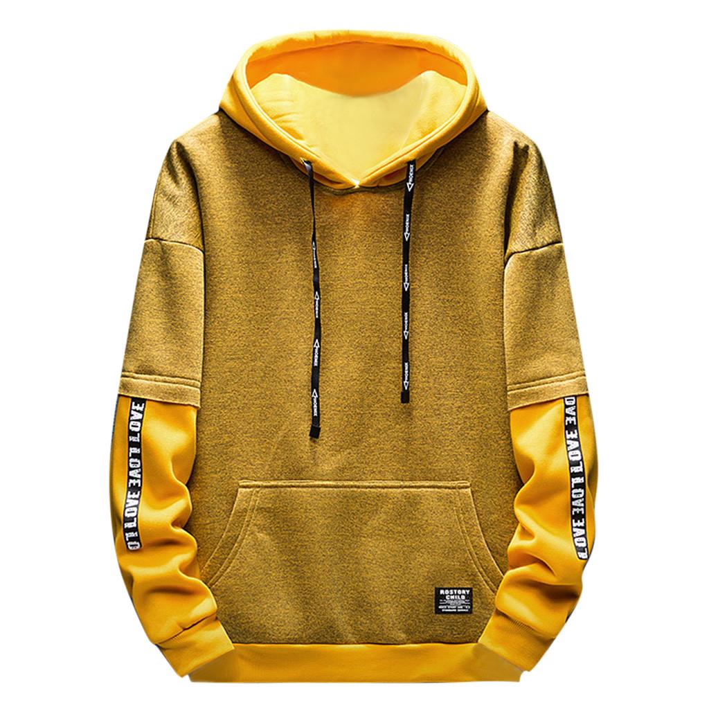yibiyuan Mens Long Sleeve Pullover Fake Two Hooded Sweatshirt yibiyuan Mens Long Sleeve Pullover Fake Two Hooded Sweatshirt