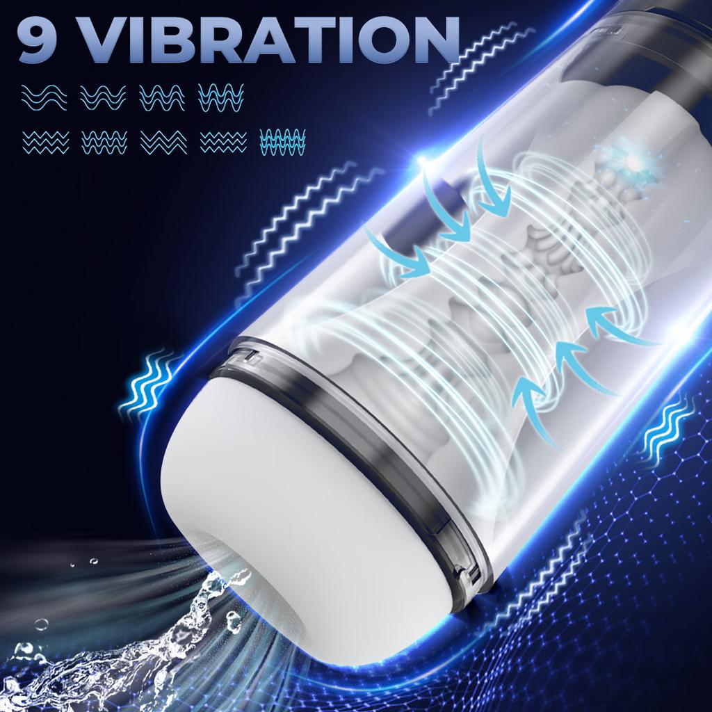 Automatické mužské masturbátory Sexuální hračka 9 Vibration 9 Sací Kouření Masturbátor Vakuová pumpa IPX6 Sexuální hračky pro muže