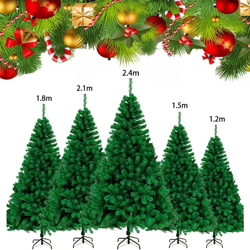 120150180210240cm Green Simulated Christmas Tree Pvc Xmas Santa Ornament