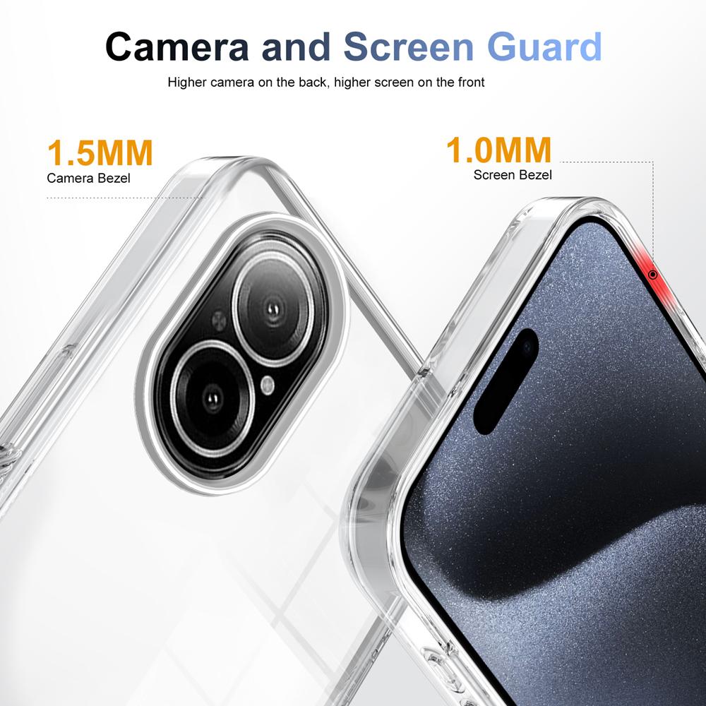 KEYSION Transparente Hülle für Realme C67 4G Weiches TPU+PC Rutschfest HD Klar Stoßfest Handy Rückseite für OPPO Realme C67