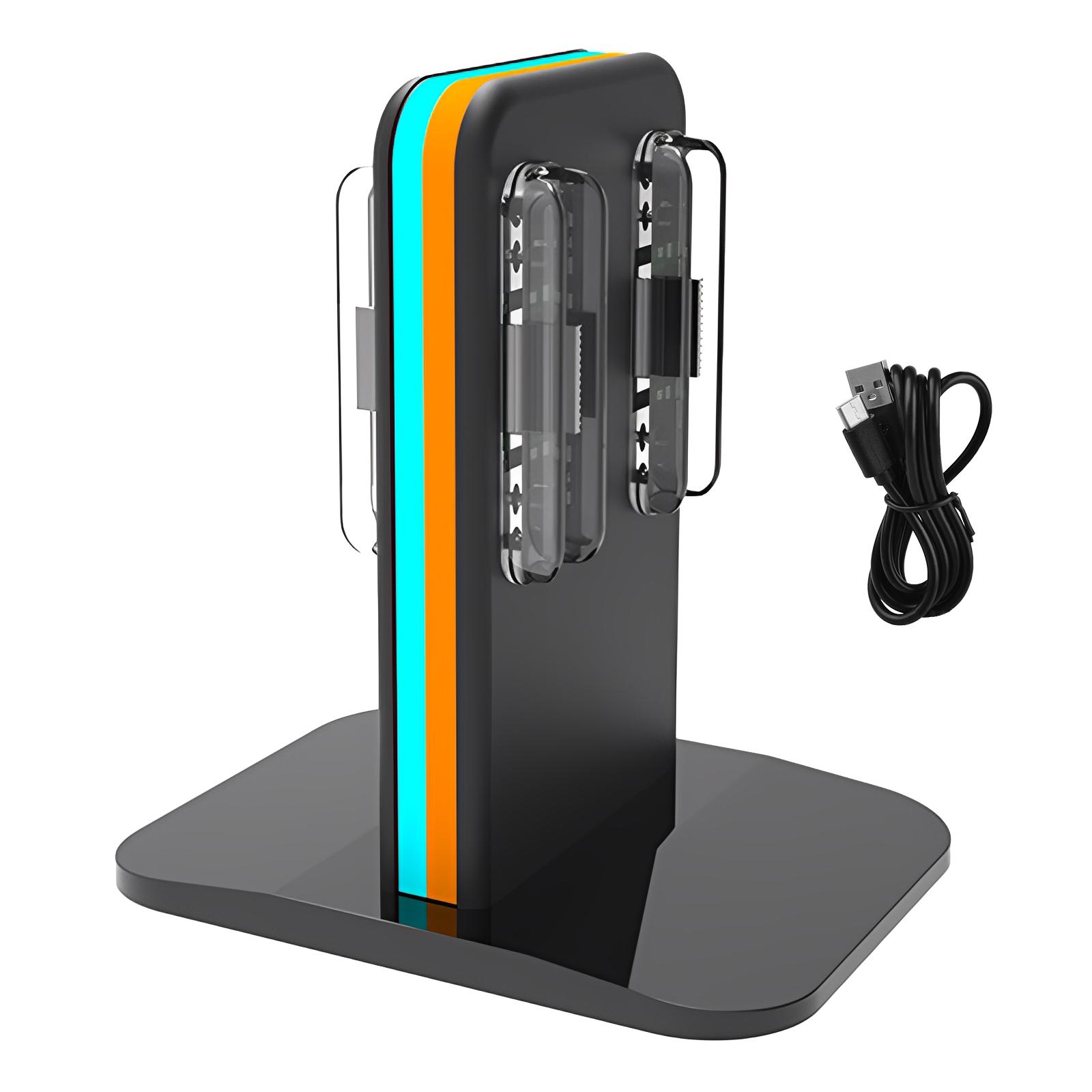 

For Nintendo Switch 2 Joycons Magnetic 4-in-1 Charger Station with LED Indication Fast Charging Controller Dock Game Accessories чёрный