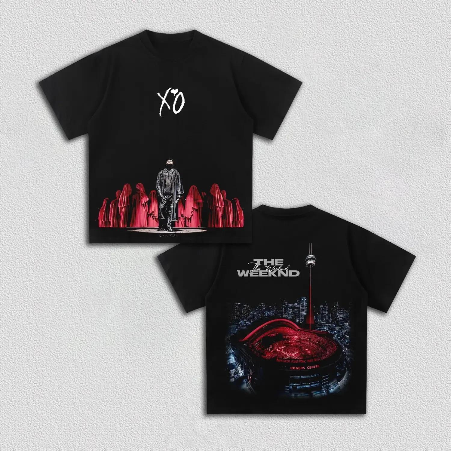 

XO The Weeknd Графическая хлопковая унисекс футболка 2026 Лето Круглый вырез Женская Y2k Хип-хоп Стиль Короткий рукав Музыкальная футболка Подарок фанату 4XL