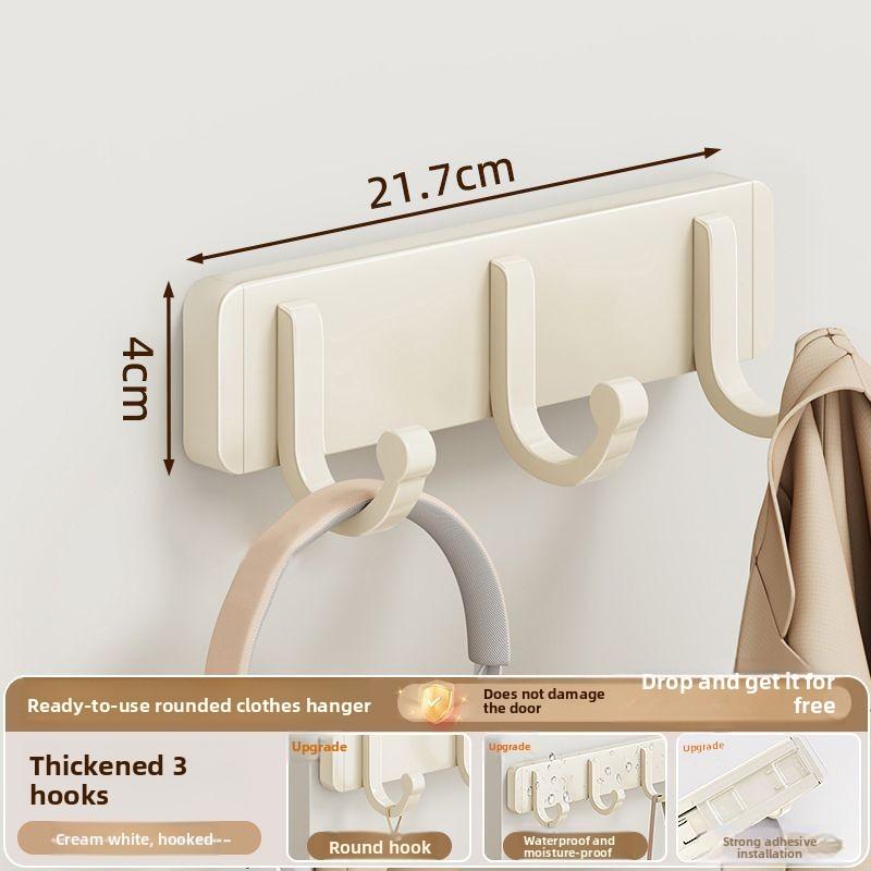 No-Drill Adhesive Wall-Mounted Bathroom Coat Hook with No-Trace Design