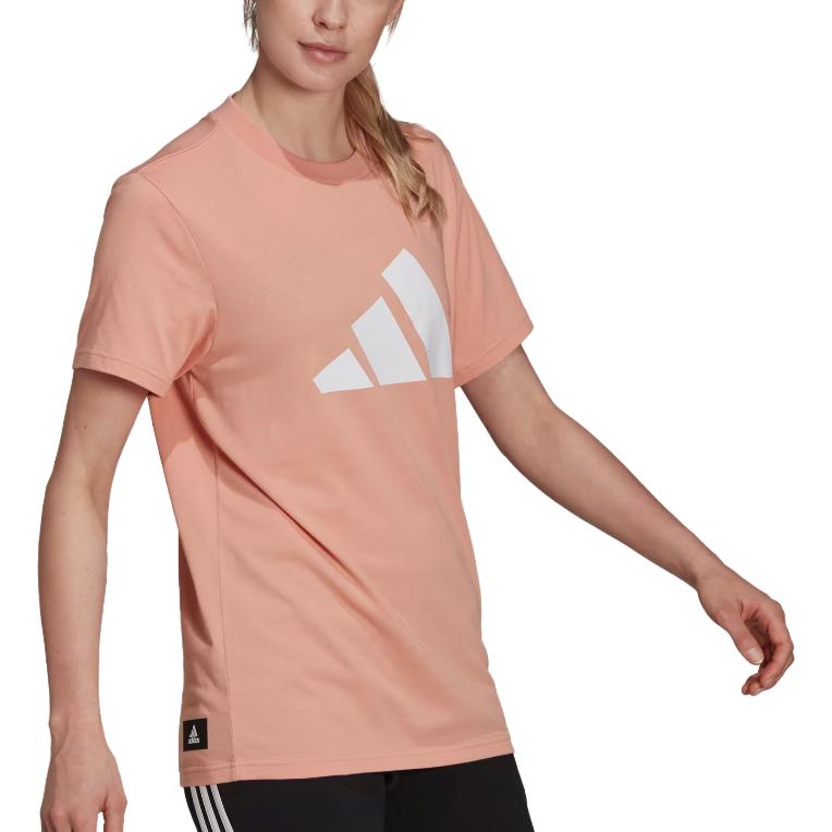 Adidas Future Icons T Shirts Women's Pink Crew Neck Moderate Straight Fit H24101