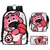 Strawberry Bear School Bag High Definition Printing Multi-Function Oxford Lightweight Backpack