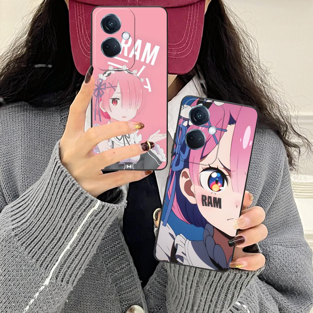 ReZero Ram Waifu Handyhülle für OPPO Find X9 X8 X7 X6 X5 X3 X2 Plus s Pro Ultra Lite Bunter Druck Schutzhülle Hülle Luxus