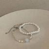 Silver Luxurious Irregular Pearl Bracelet Modern Chic Design For Occasions Special