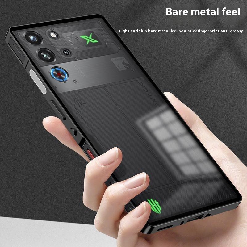For ZTE nubia Red Magic 10 Pro 5G Case Metal Frame Matte PC Back Phone Cover with Snap Button