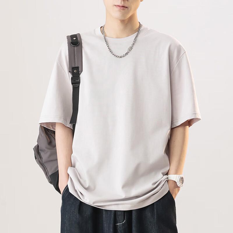 Pánské čistě bílé bavlněné tričko Yuzhaolin s kulatým výstřihem 180g