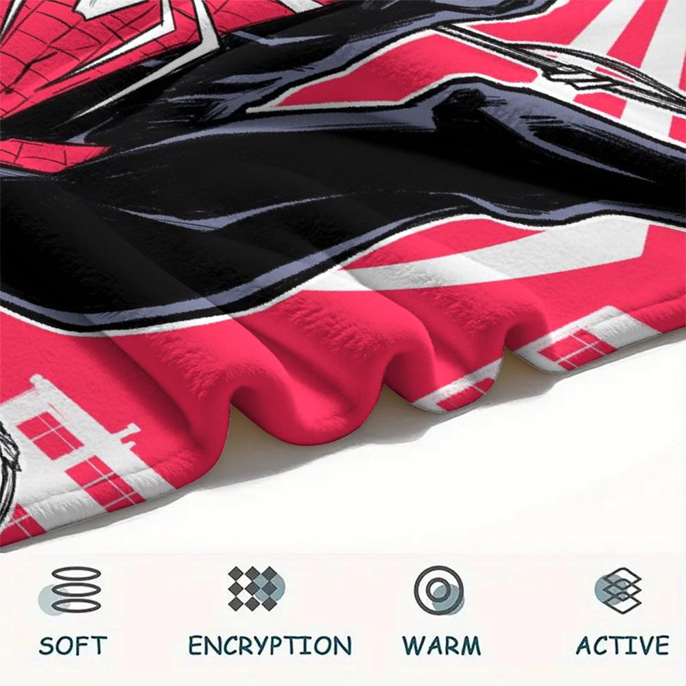 Spider Man Black Graphic Blanket Suitable For All Seasons Camping Trip Air Conditioning Blanket Christmas Gifts Digital Printing