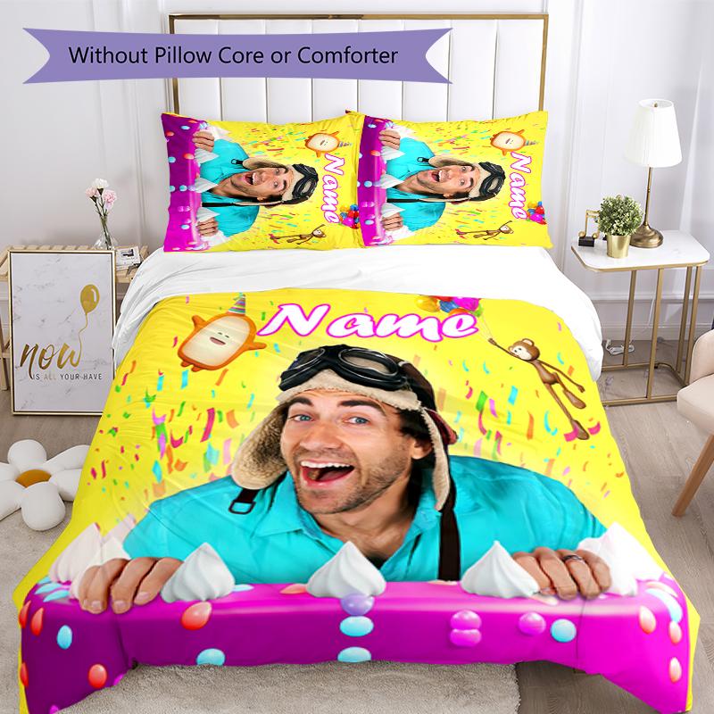 3pcs Custom Name Danny Go Bedding Set Duvet Cover Closure Includes 1 Duvet Cover & 2 Pillowcases for All Seasons Bedroom Decor